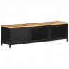 Szafka pod TV, 130x30x37 cm, lite, surowe drewno mango