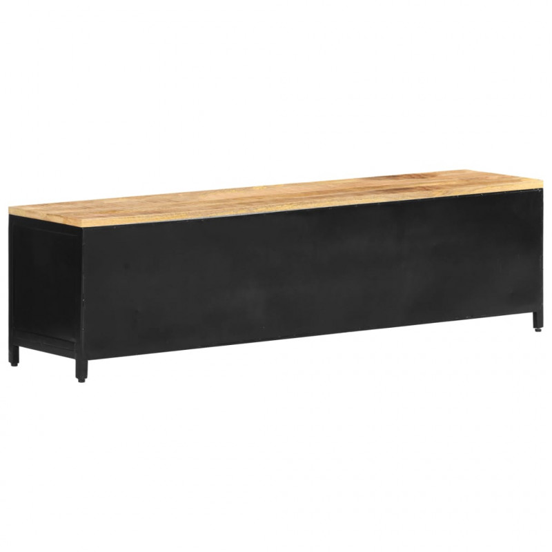 Szafka pod TV, 130x30x37 cm, lite, surowe drewno mango