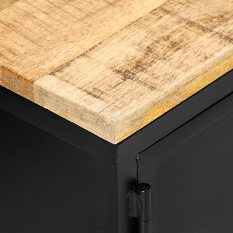 Szafka pod TV, 130x30x37 cm, lite, surowe drewno mango