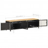 Szafka pod TV, 130x30x37 cm, lite, surowe drewno mango