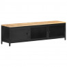 Szafka pod TV, 130x30x37 cm, lite, surowe drewno mango