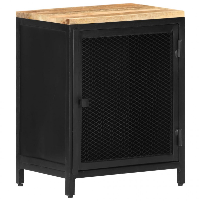 Szafka nocna, 40 x 30 x 53 cm, lite, surowe drewno mango
