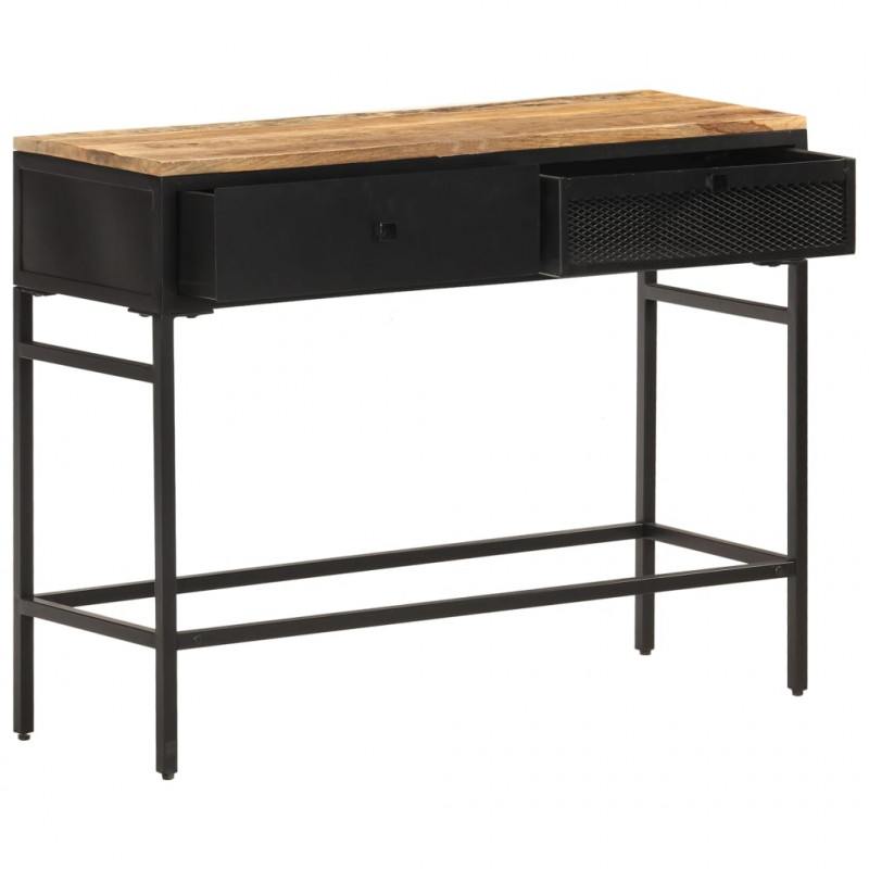 Stolik boczny, 100x35x77 cm, lite, surowe drewno mango