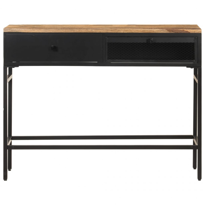 Stolik boczny, 100x35x77 cm, lite, surowe drewno mango