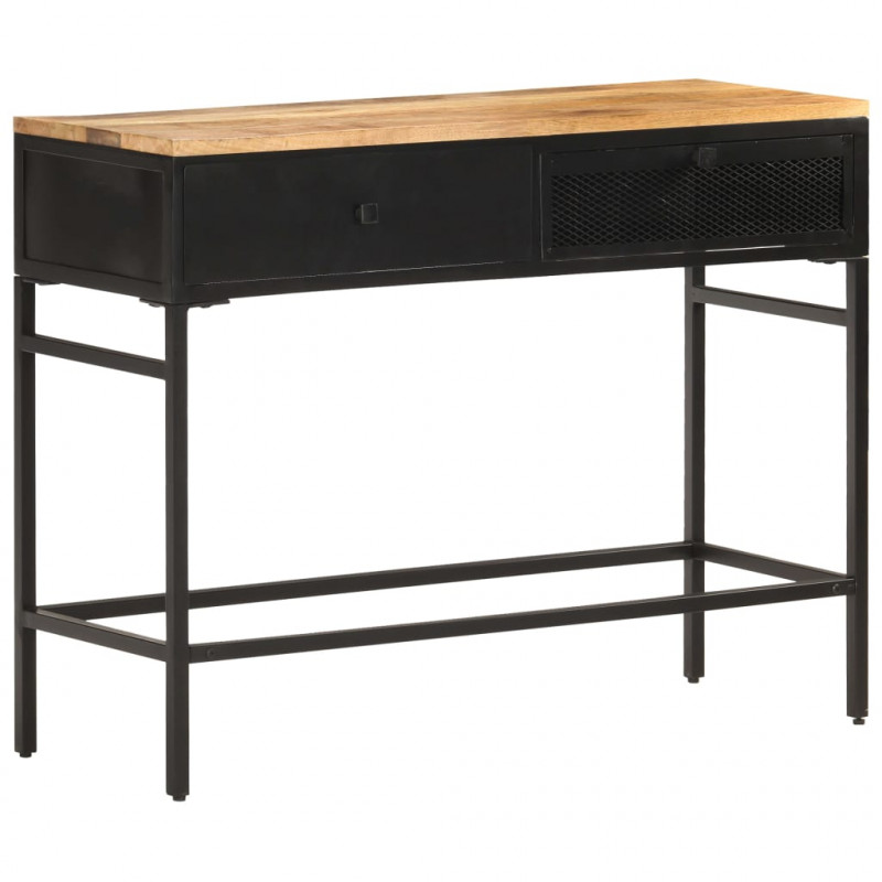 Stolik boczny, 100x35x77 cm, lite, surowe drewno mango