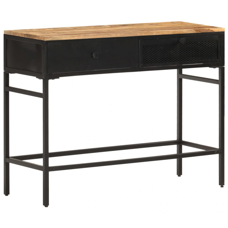 Stolik boczny, 100x35x77 cm, lite, surowe drewno mango