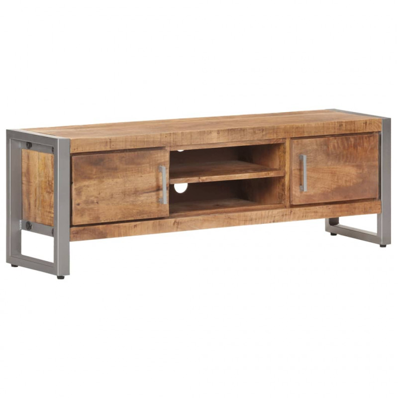 Szafka pod TV, 120x30x40 cm, surowe drewno mango