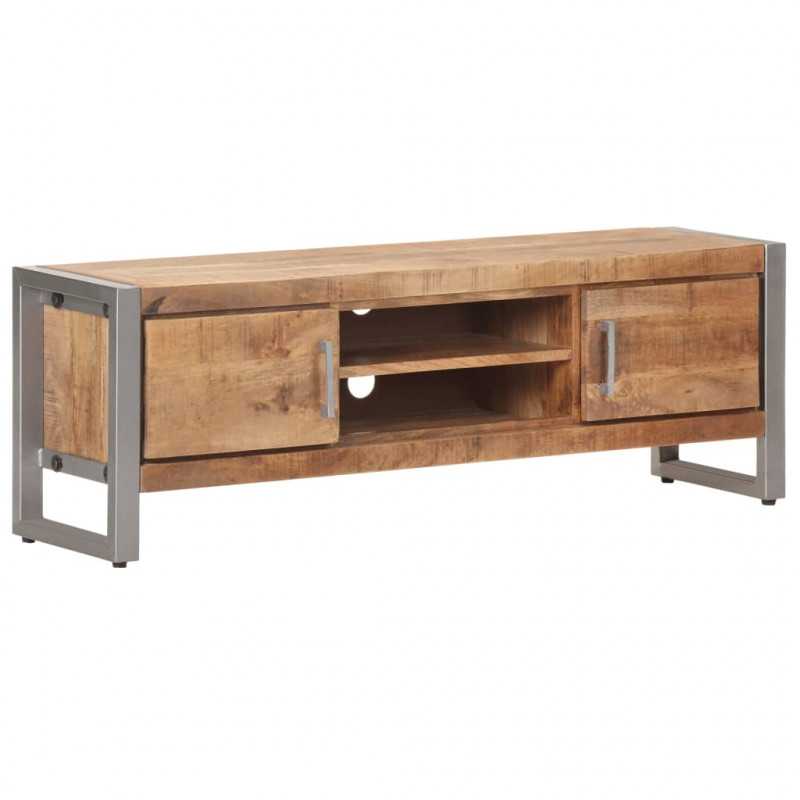 Szafka pod TV, 120x30x40 cm, surowe drewno mango
