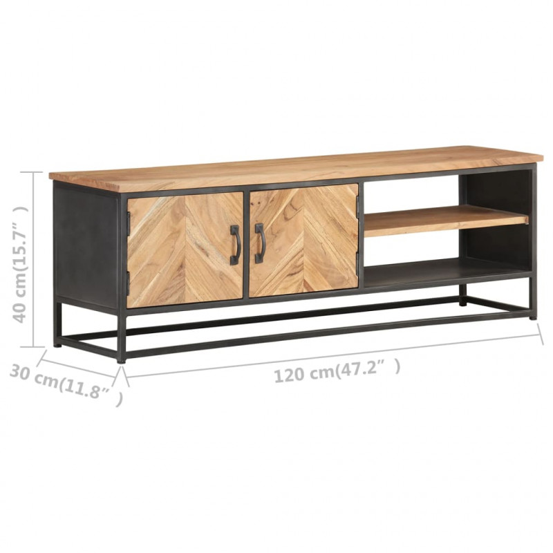 Szafka pod TV, 120x30x40 cm, lite drewno akacjowe