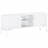 Szafka pod TV, biała, 115x30x46 cm, lite drewno mango