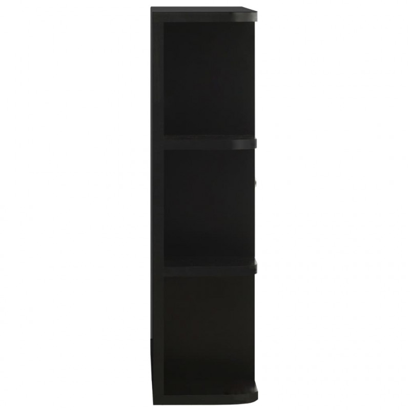 Szafka łazienkowa z lustrem, czarna, 66x17x63 cm, MDF