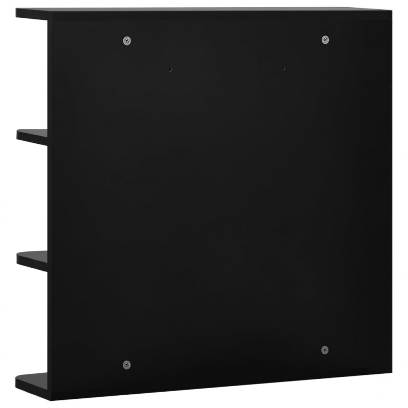 Szafka łazienkowa z lustrem, czarna, 66x17x63 cm, MDF