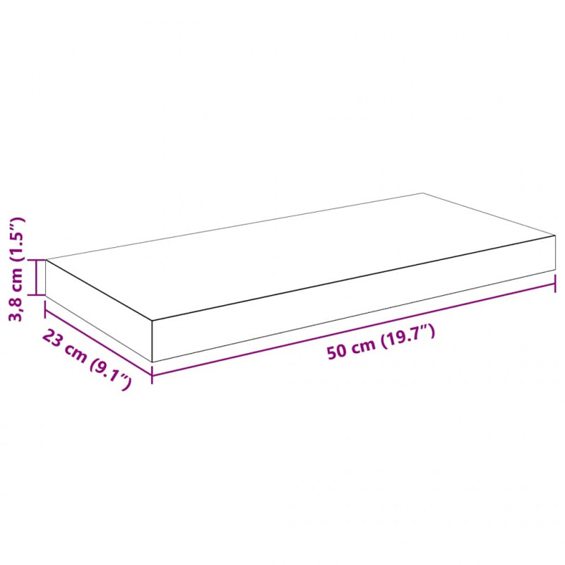 Półka ścienna, wysoki połysk, biała, 50x23x3,8 cm, MDF