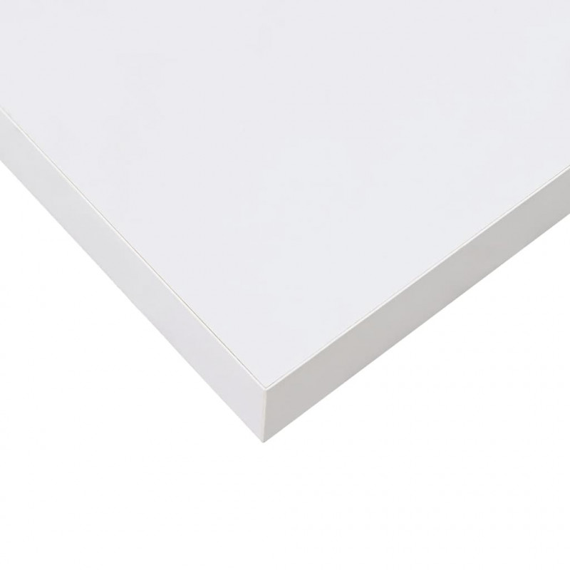 Półki ścienne, 2 szt., wysoki połysk, białe, 50x23x3,8 cm, MDF