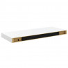 Półki ścienne 2 szt., wysoki połysk, białe, 60x23,5x3,8 cm, MDF