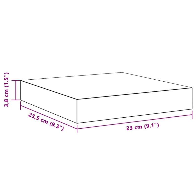Półki ścienne, 2 szt., białe, 23 x 23,5 x 3,8 cm, MDF