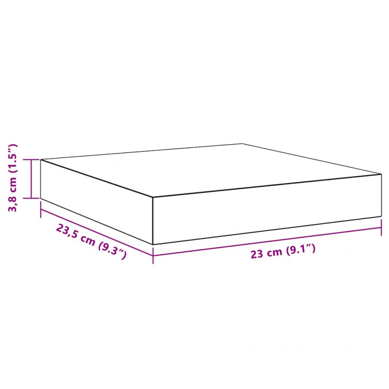 Półki ścienne, 4 szt., białe, 23 x 23,5 x 3,8 cm, MDF