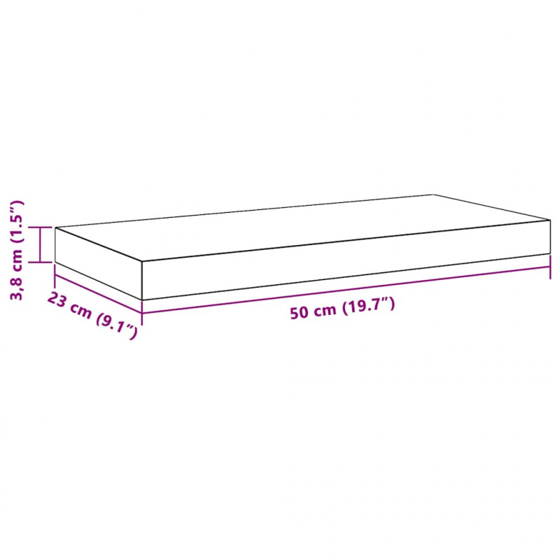 Półki ścienne, 4 szt., białe, 50x23x3,8 cm, MDF
