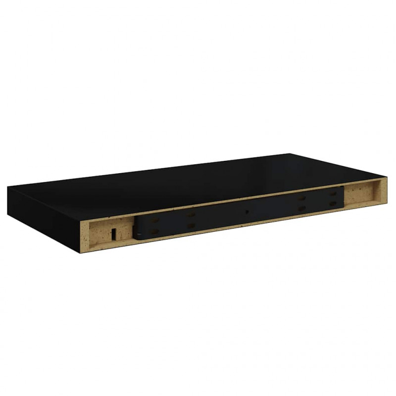 Półka ścienna, czarna, 50 x 23 x 3,8 cm, MDF