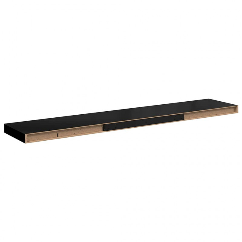 Półki ścienne, 4 szt., czarne, 120x23,5x3,8 cm, MDF