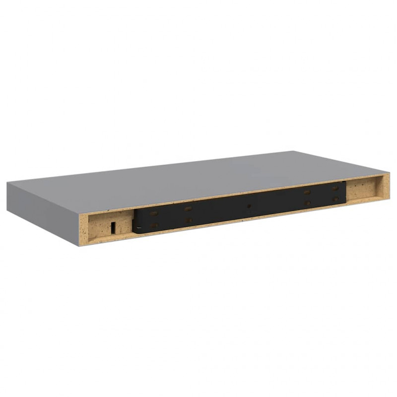 Półki ścienne, 4 szt., szare, 50x23x3,8 cm, MDF