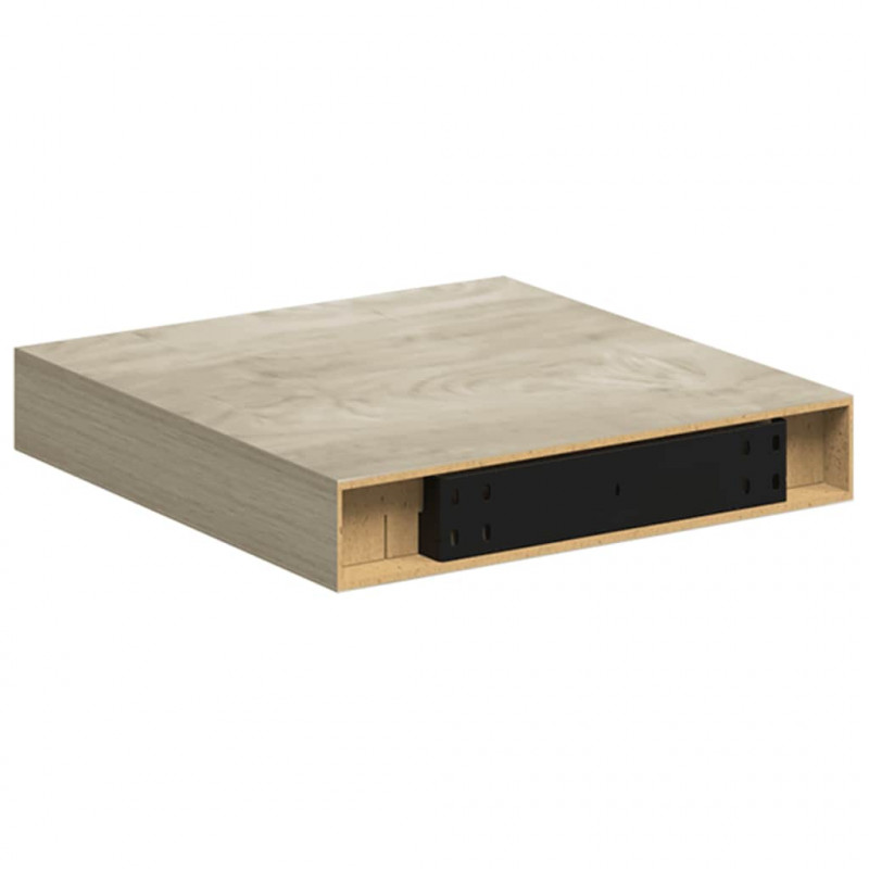 Półki ścienne, 2 szt., kolor dębowy, 23 x 23,5 x 3,8 cm, MDF