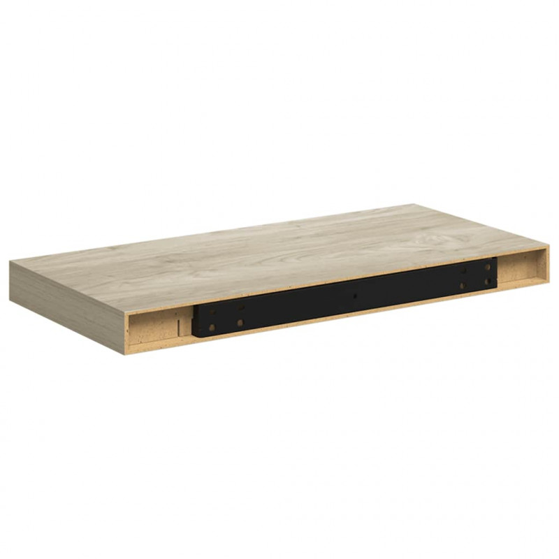 Półki ścienne, 2 szt., kolor dębowy, 50x23x3,8 cm, MDF