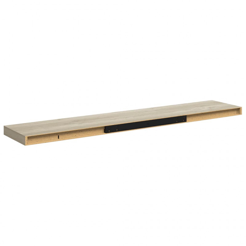 Półki ścienne, 4 szt., kolor dębowy, 120x23,5x3,8 cm, MDF
