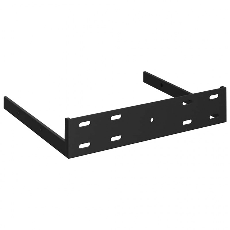 Narożne półki ścienne, 2 szt., połysk, czarne, 25x25x3,8cm, MDF