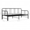 Sofa z wysuwaną ramą łóżka, czarna, metalowa, 90x200 cm
