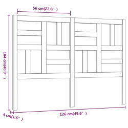 Wezgłowie łóżka, 126x4x104 cm, lite drewno sosnowe