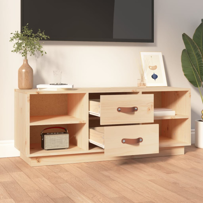 Szafka pod telewizor, 100x34x40 cm, lite drewno sosnowe