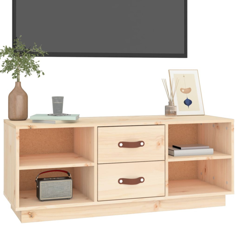 Szafka pod telewizor, 100x34x40 cm, lite drewno sosnowe