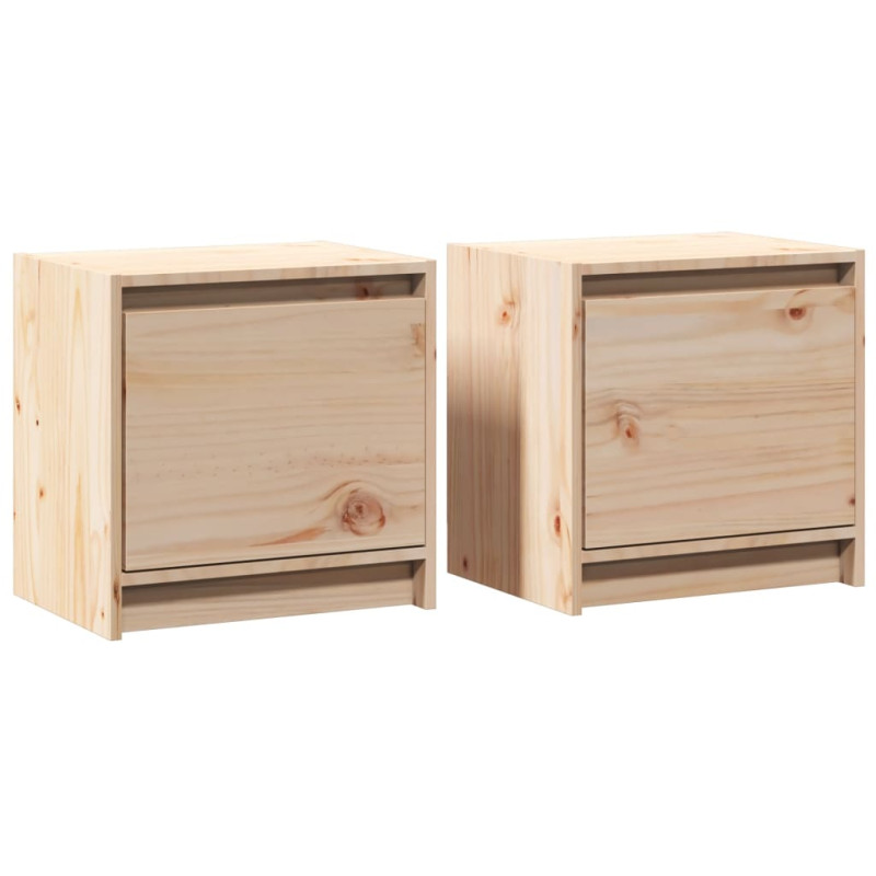 Szafki nocne, 2 szt., 40x30,5x40 cm, lite drewno sosnowe