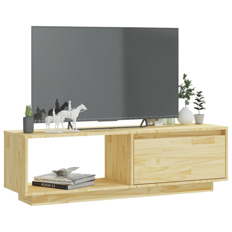 Szafka pod telewizor, 110x30x33,5 cm, lite drewno sosnowe