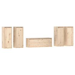 Szafki pod TV, 5 szt., lite drewno sosnowe
