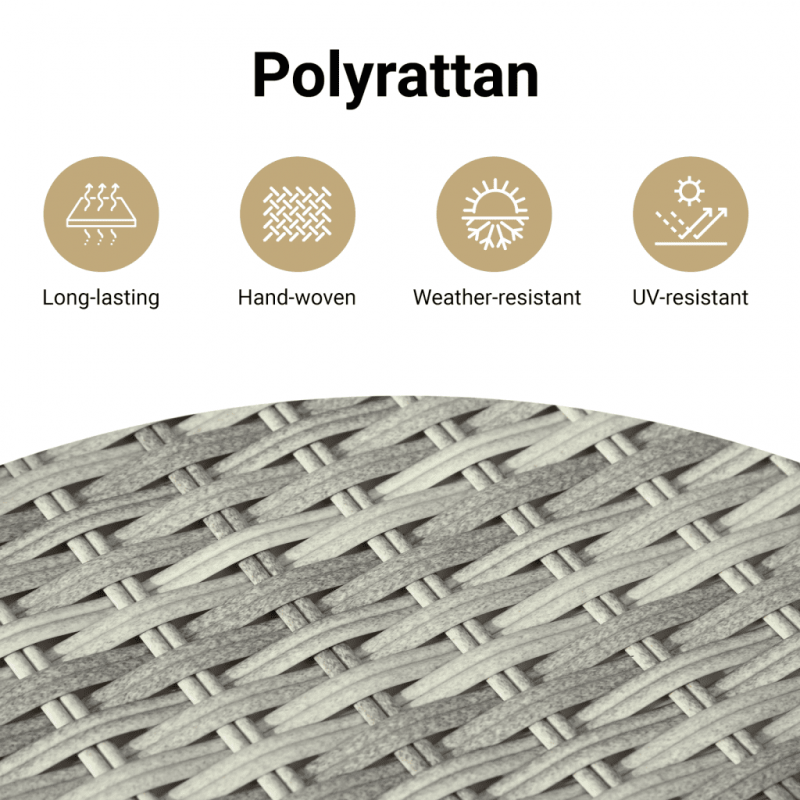 6-cz. zestaw mebli ogrodowych z poduszkami, jasnoszary