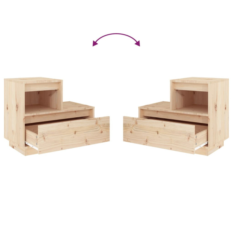 Szafka nocna, 60x34x51 cm, lite drewno sosnowe