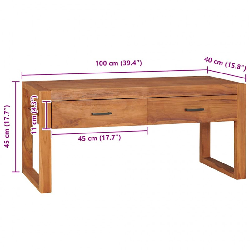 Szafka pod telewizor, 100x40x45 cm, drewno tekowe