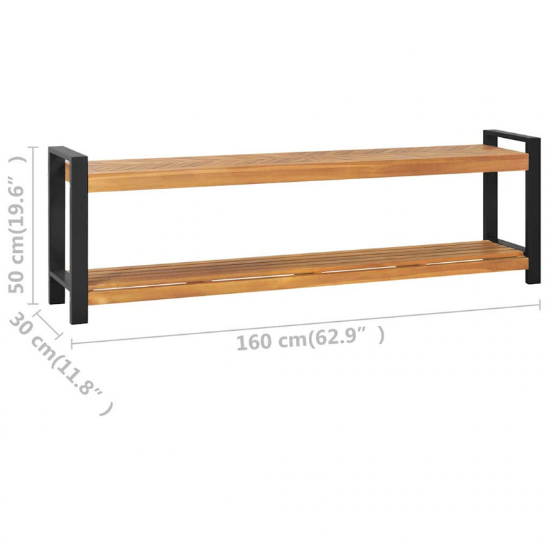 ławka Brązowy 160 x 30 x 50 cm Lite drewno tekowe