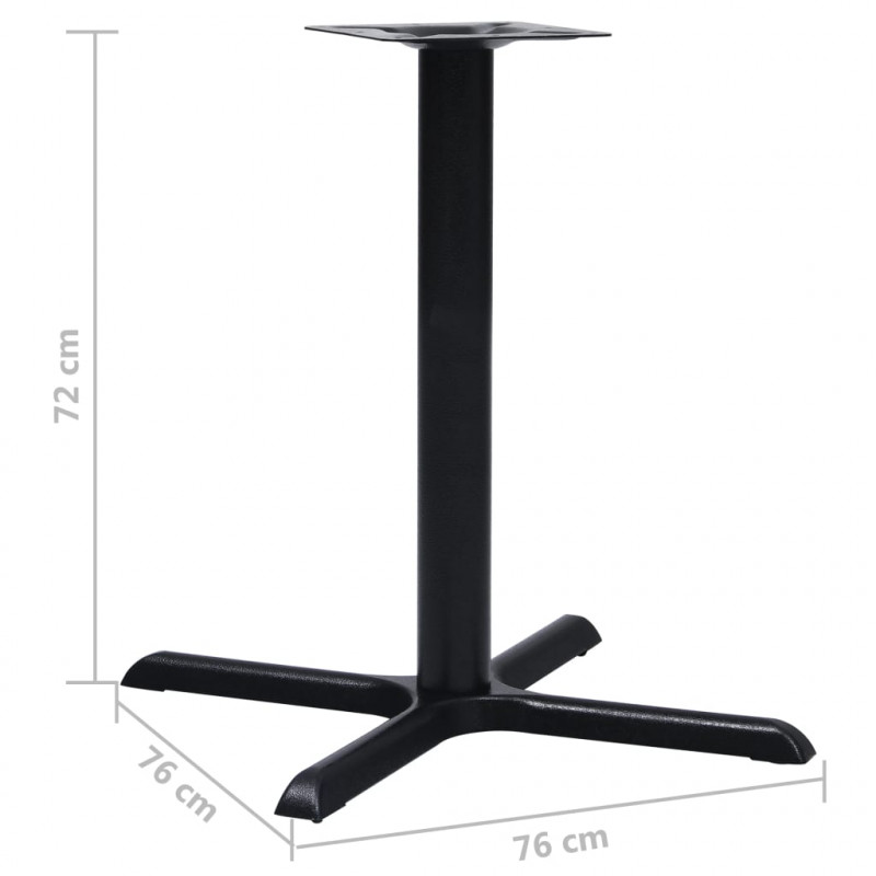 Noga stołu bistro czarna 76x76x72 cm żeliwo
