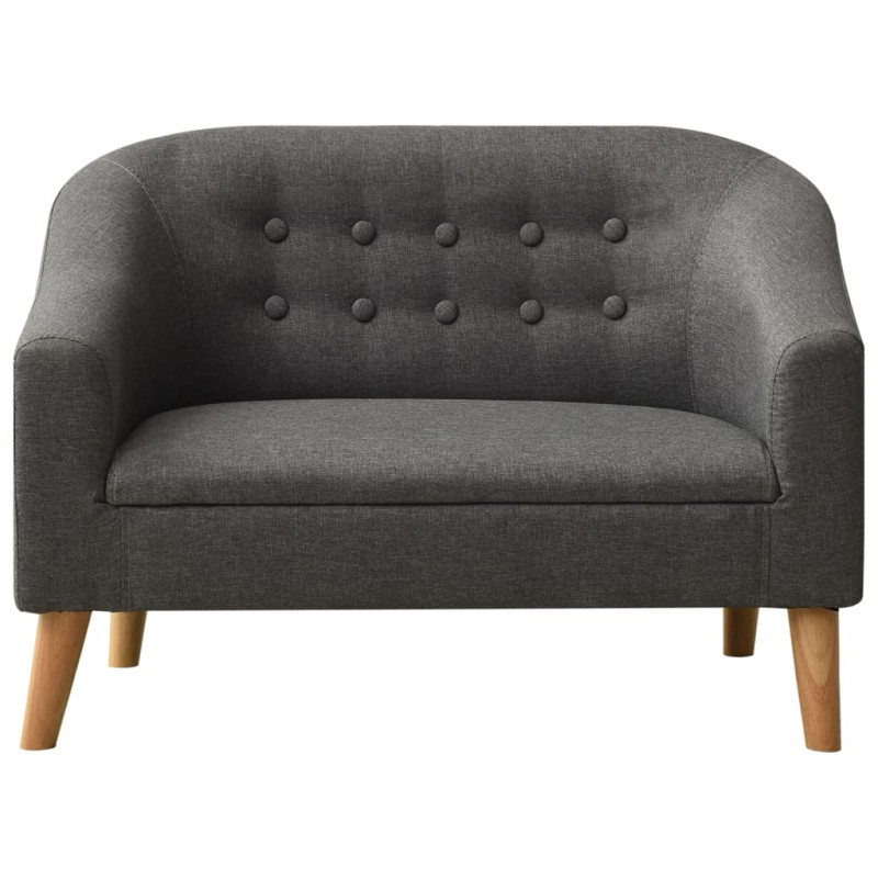 Sofa dla dziecka, szara, obita tkaniną