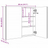Szafka łazienkowa z lustrem i LED, 80x12,2x68 cm