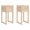 Donice, 2 szt., 40x40x81 cm, lite drewno sosnowe