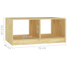 Stolik kawowy, 75x50x33,5 cm, lite drewno sosnowe
