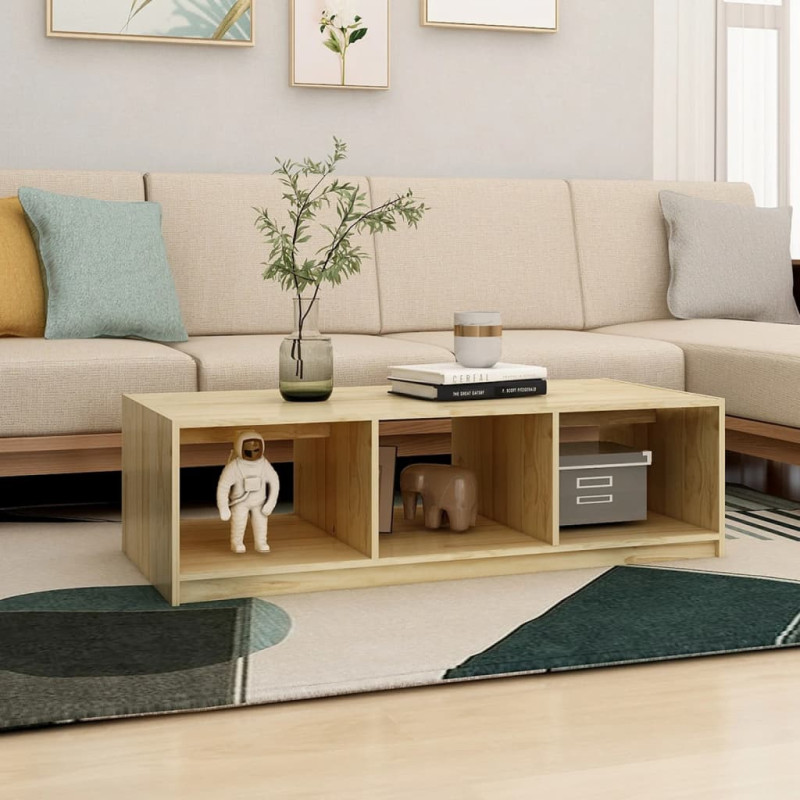 Stolik kawowy, 110x50x34 cm, lite drewno sosnowe