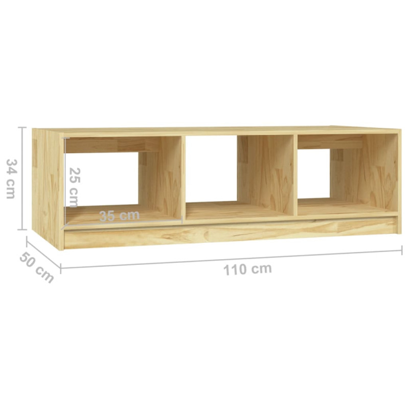Stolik kawowy, 110x50x34 cm, lite drewno sosnowe