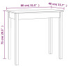 Stolik konsolowy, 80x40x75 cm, lite drewno sosnowe