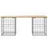 Ławka ogrodowa, gabion, 103x31x42 cm, lite drewno sosnowe