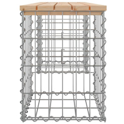 Ławka ogrodowa, gabion, 103x31x42 cm, lite drewno sosnowe